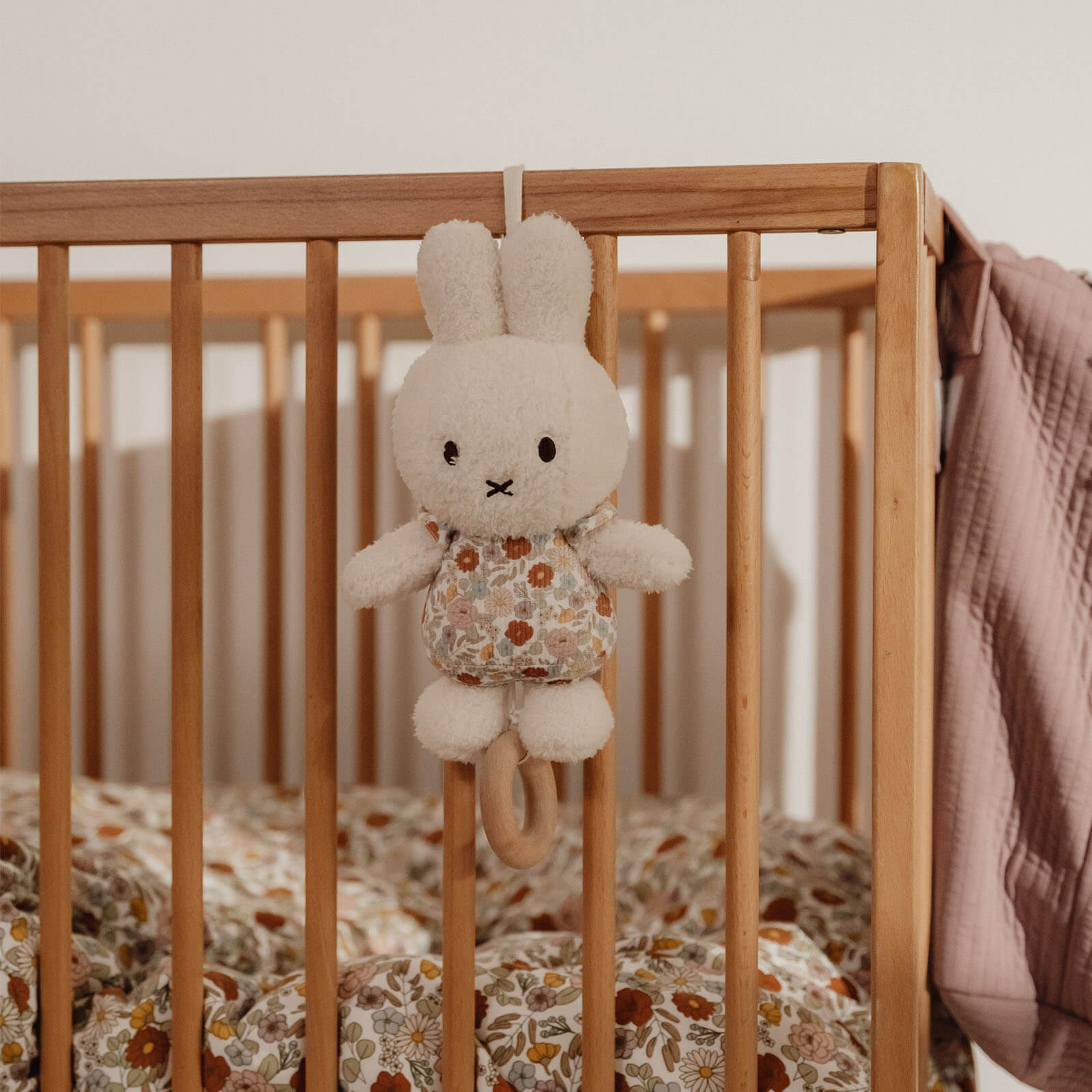 Miffy Vintage Flowers Music Pull Soft Toy