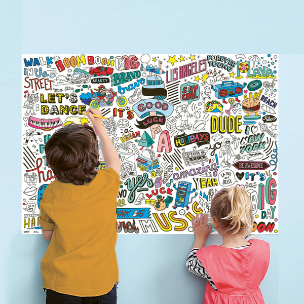 Poster with 100 Stickers - Street Art