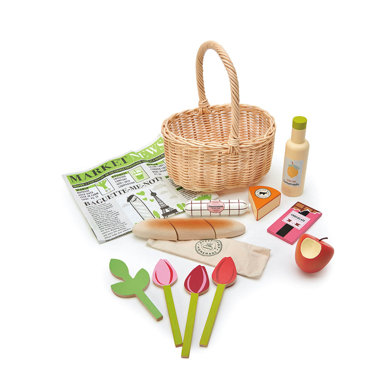 Wicker Shopping Basket and Accessories