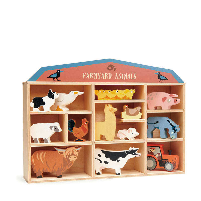 Farmyard Animals Set Plus Display Shelf