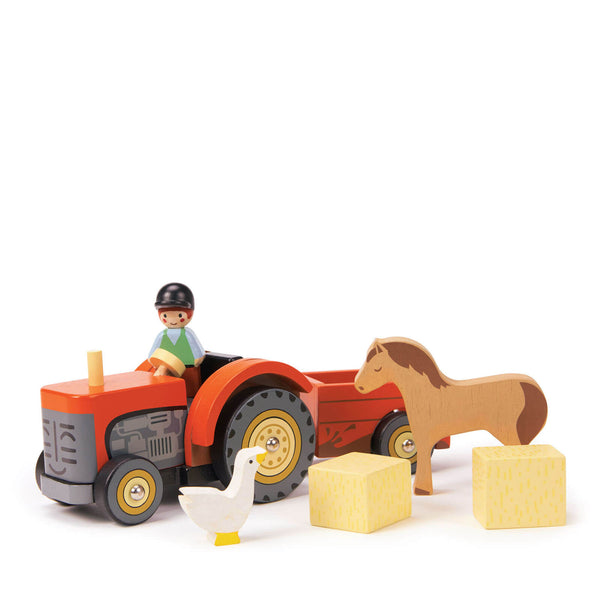 Wooden Farmyard Tractor and Accessories