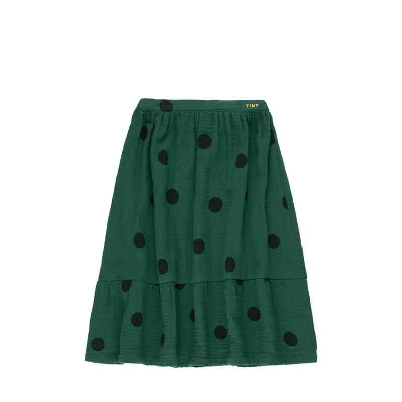 “Big Dots" Long Skirt Dark Green / Black