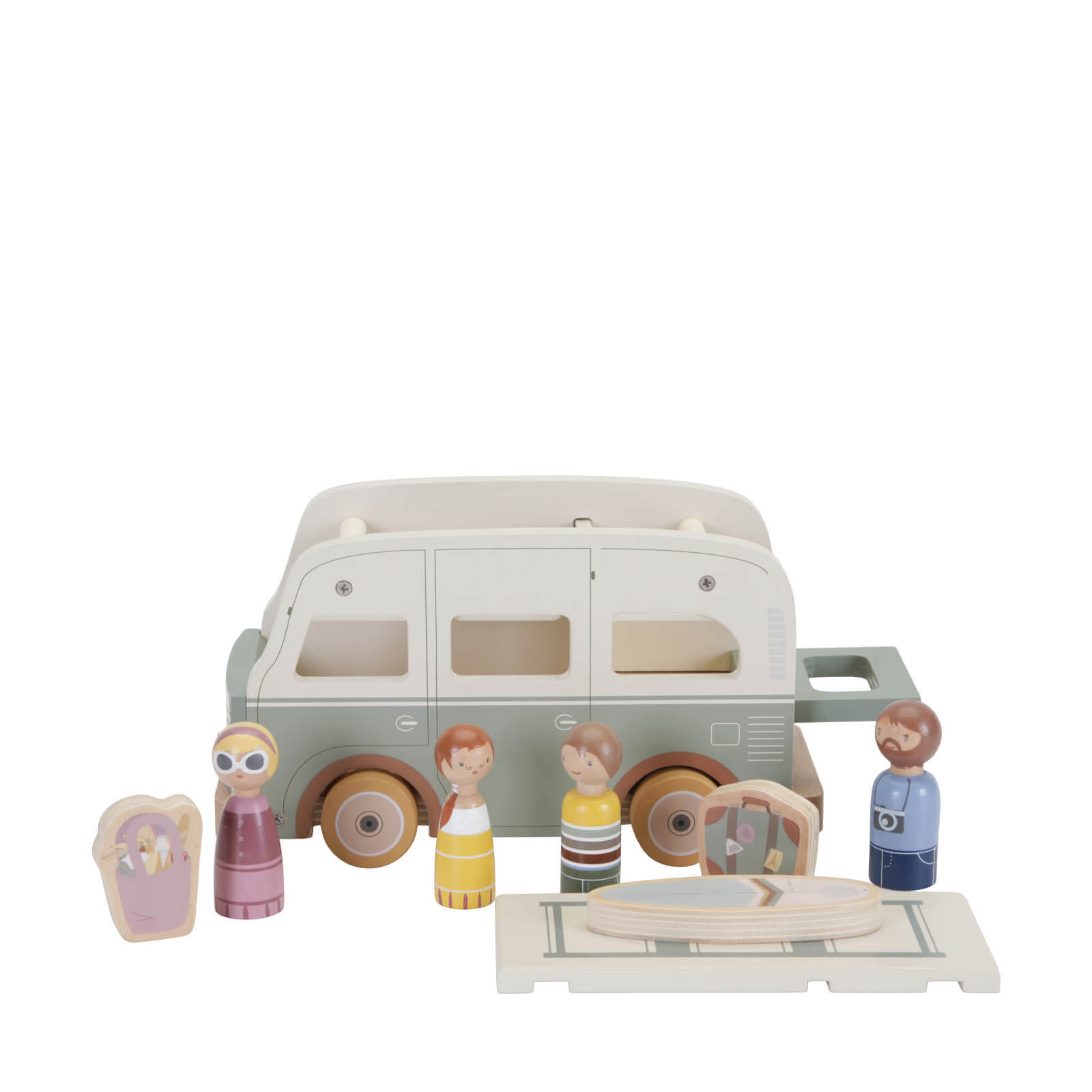 Vintage Vehicle With Wooden Dolls