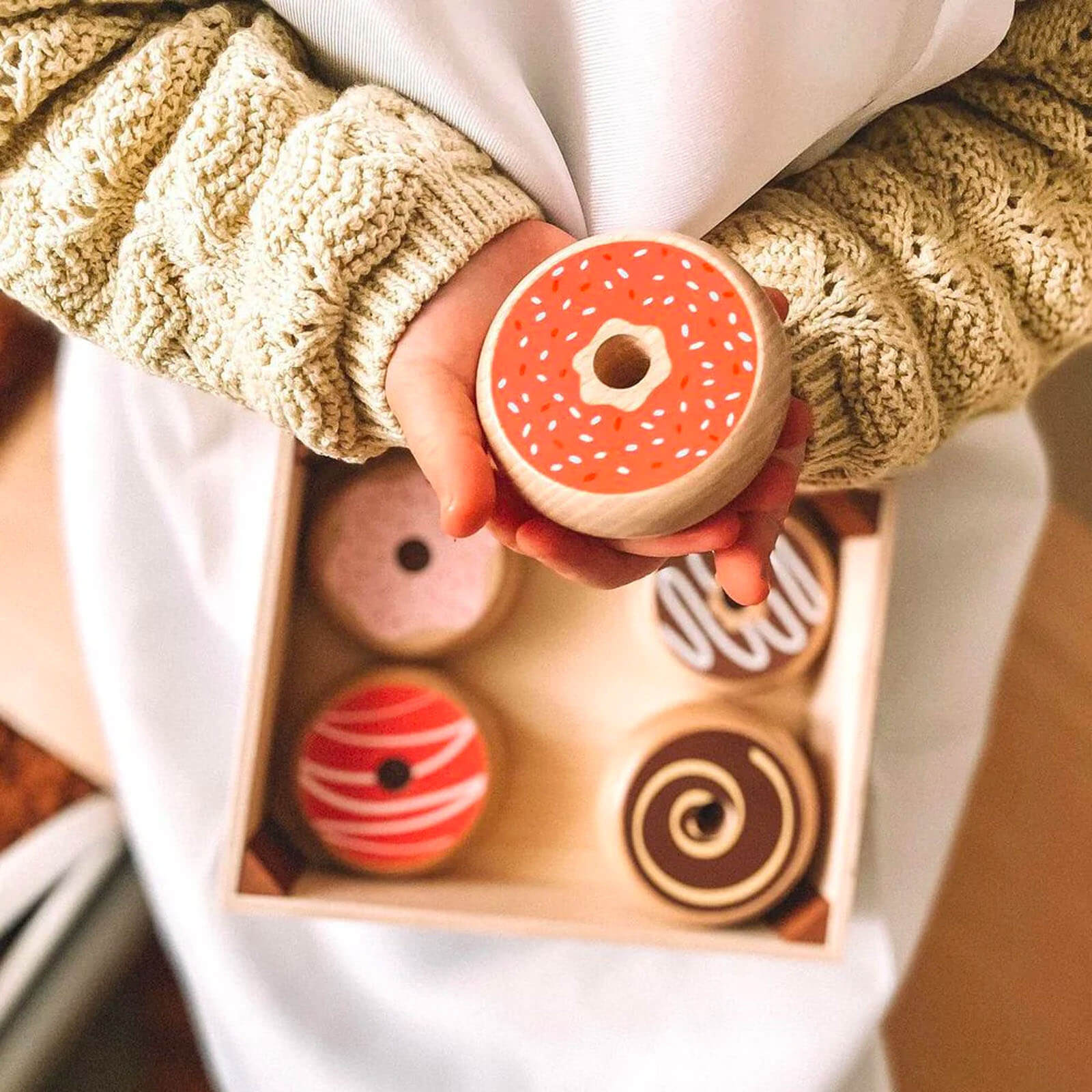 Wooden Doughnuts Crate