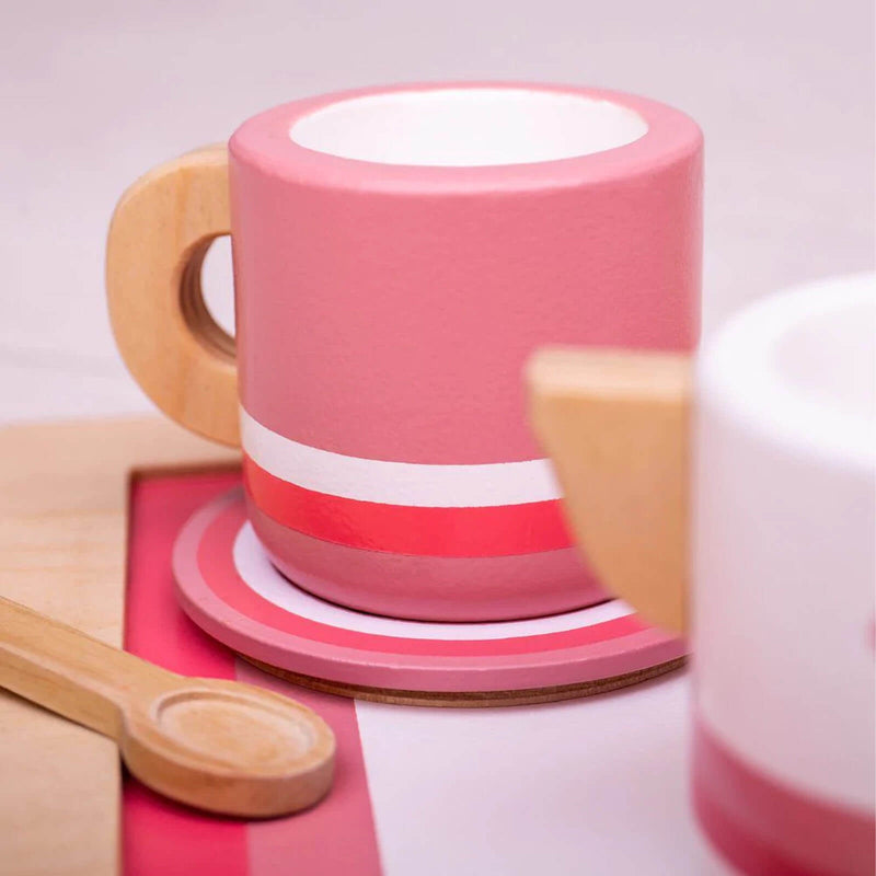 Wooden Pink Tea Set