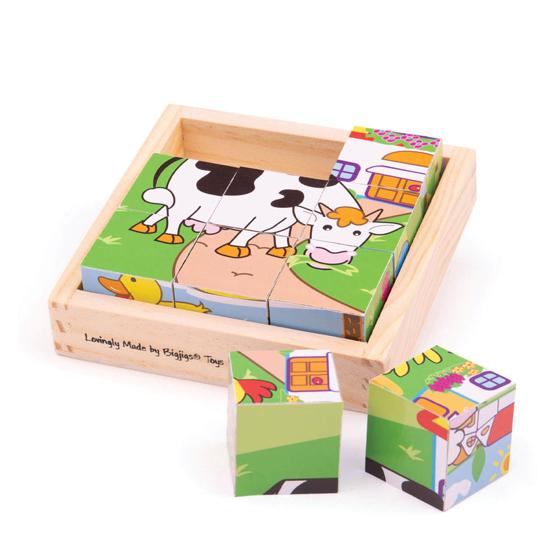 Animal Wooden Cube Puzzle