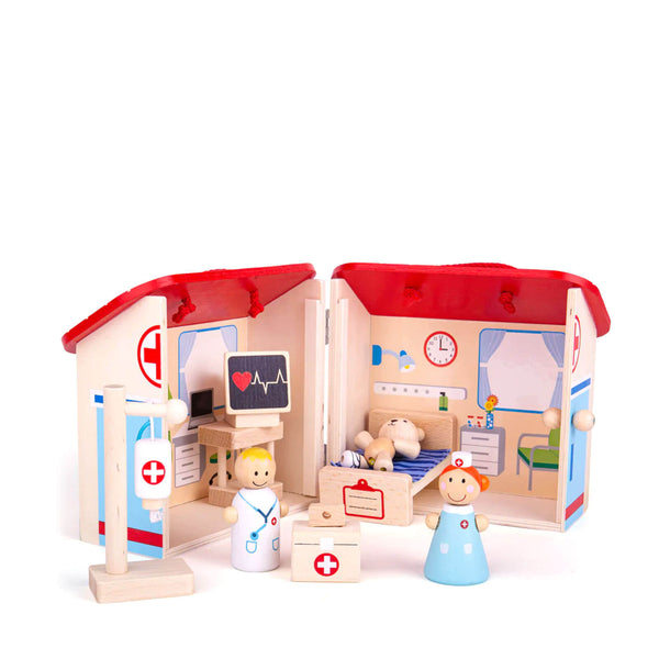 Wooden Hospital Mini Play Set