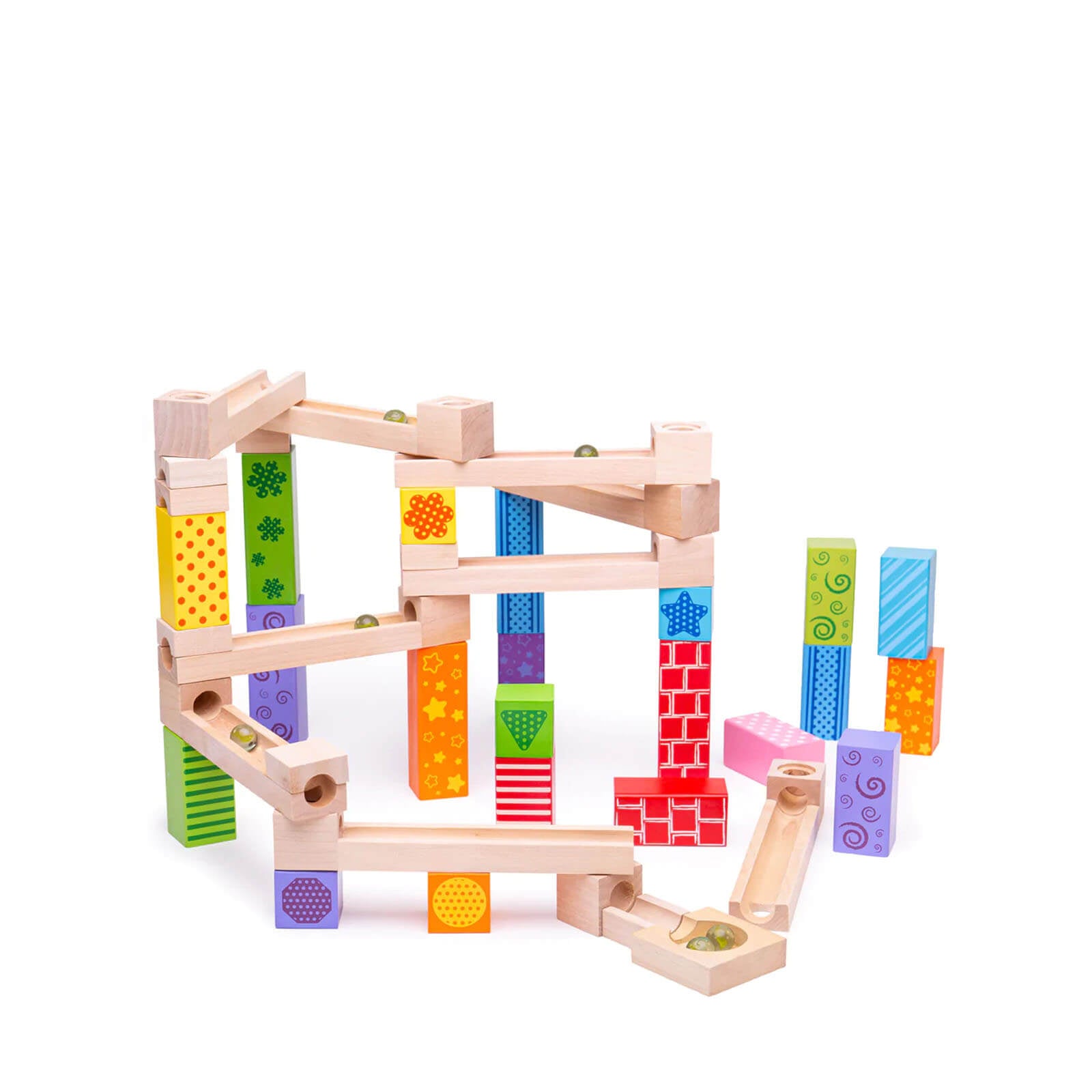 Wooden Stacking Marble Run