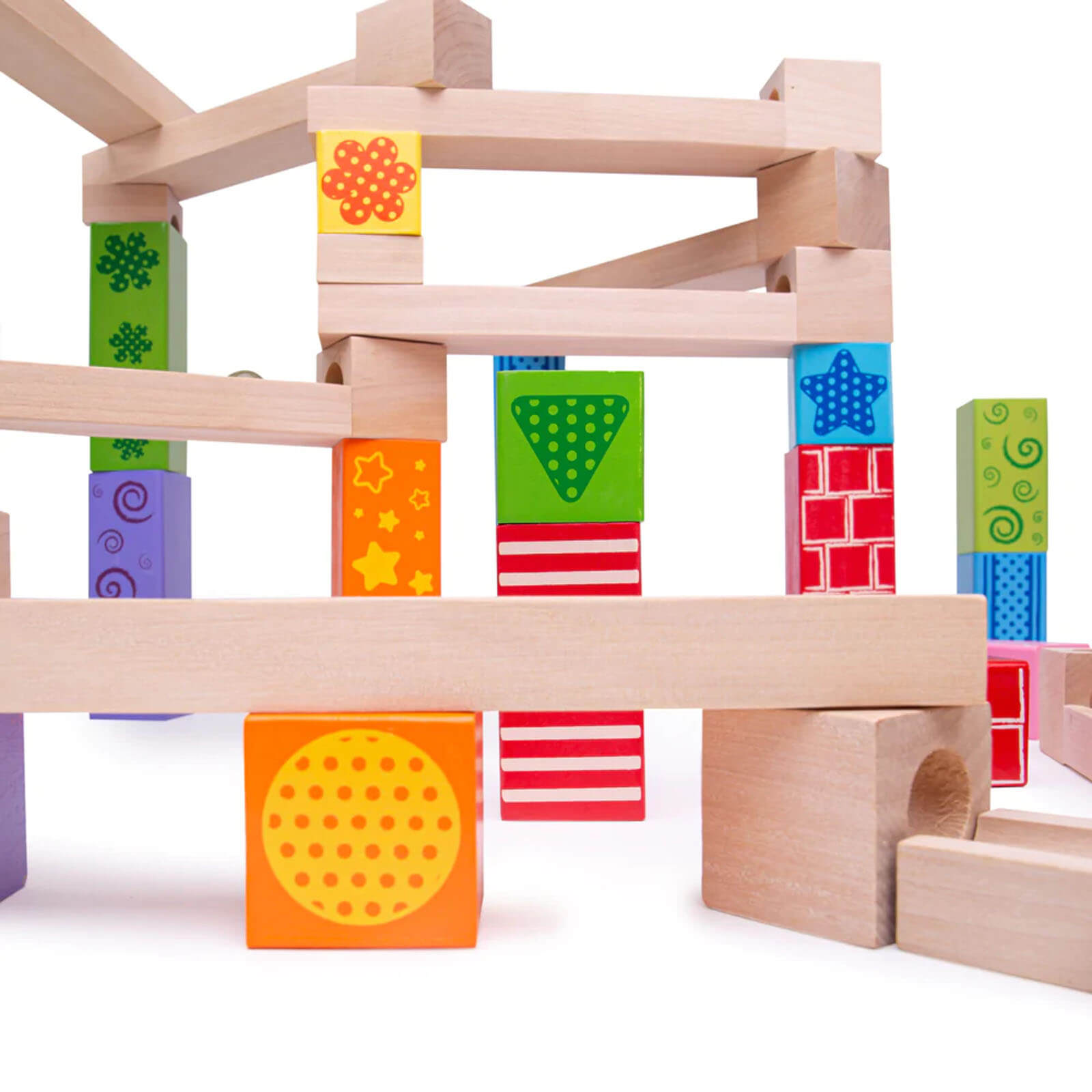 Wooden Stacking Marble Run