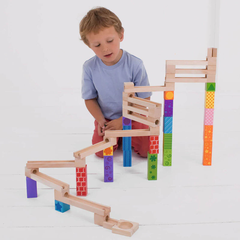 Wooden Stacking Marble Run