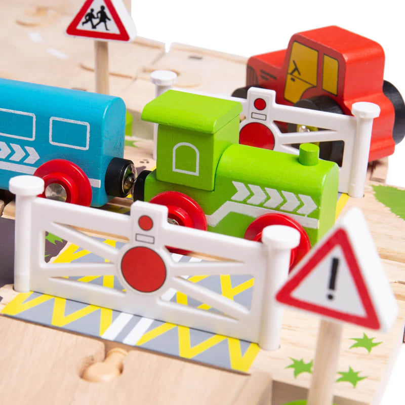 Road and Rail Train Set - 80 Pieces