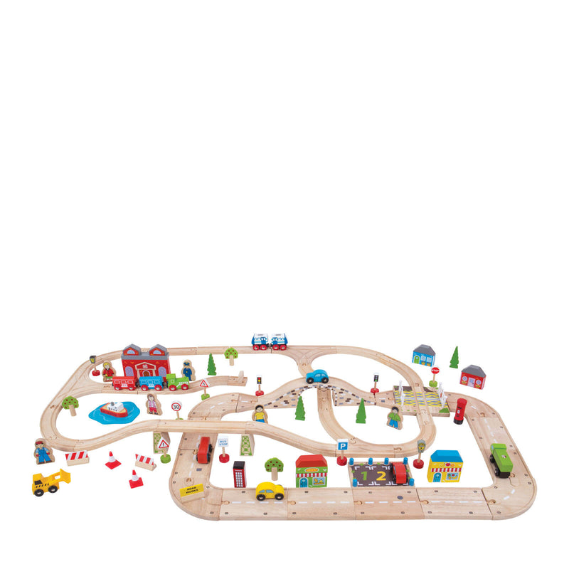 City Road and Railway Set - 105 Pieces