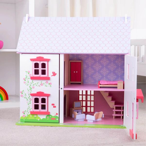 Rose Cottage Doll House and Furniture