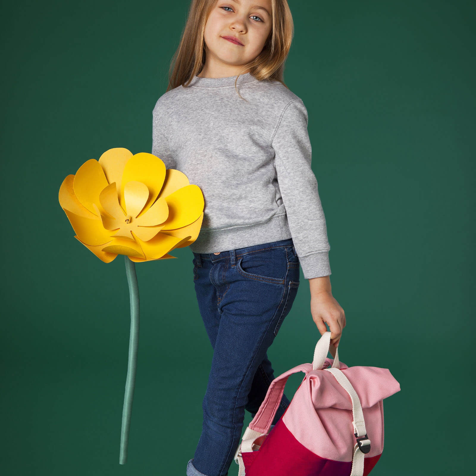 Red and Pink Roll Top Backpack - 7 Litres