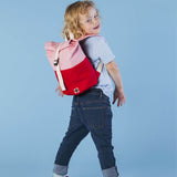 Red and Pink Roll Top Backpack - 7 Litres