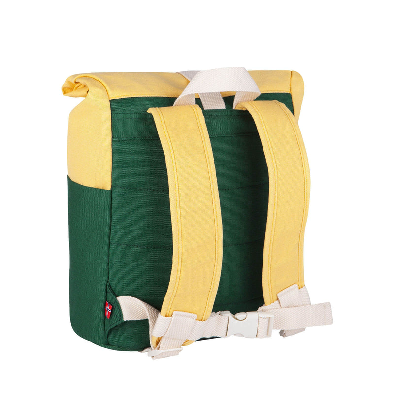 Dark Green and Light Yellow Roll Top Backpack - 9.5 Litres