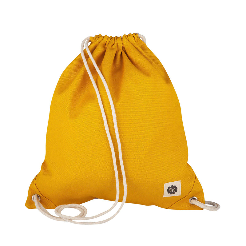 Yellow and Light Purple Drawstring Bag