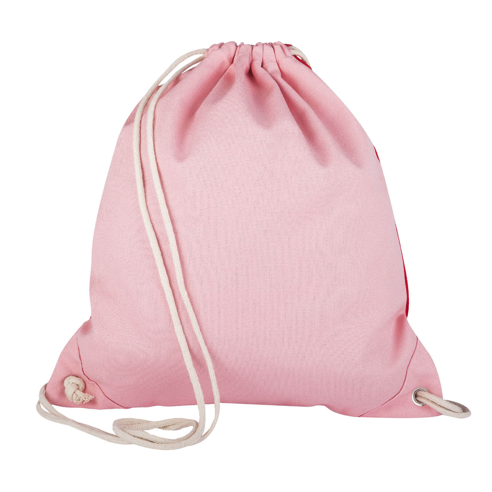 Red and Pink Drawstring Bag