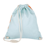 Orange and Light Blue Drawstring Bag