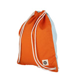 Orange and Light Blue Drawstring Bag