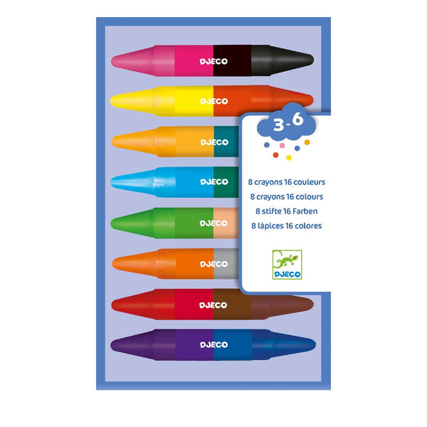 8 Double-Ended Wax Crayons
