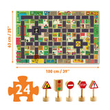 Giant Road City Puzzle Track and Signs