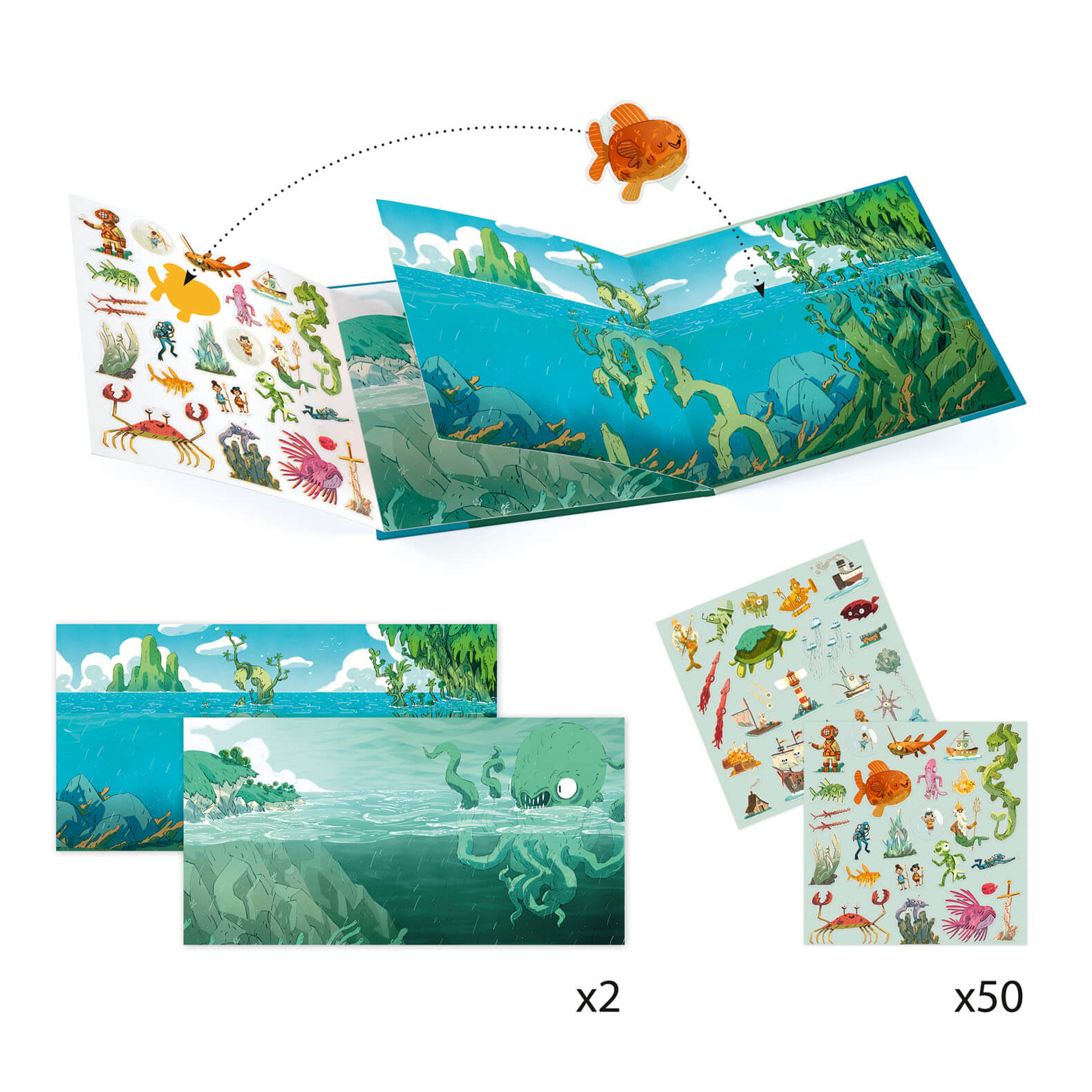 50 Sticker Story Book - Adventures At Sea