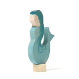 Wooden Figure - Mermaid Aquamarin