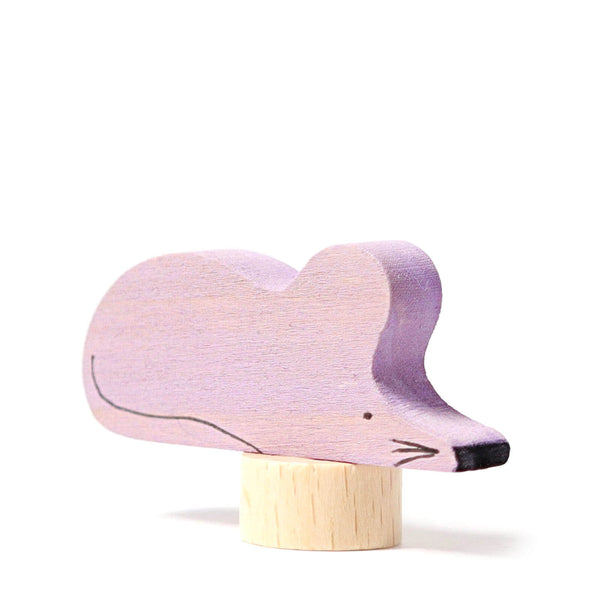 Wooden Figure - Violet Grey Mouse
