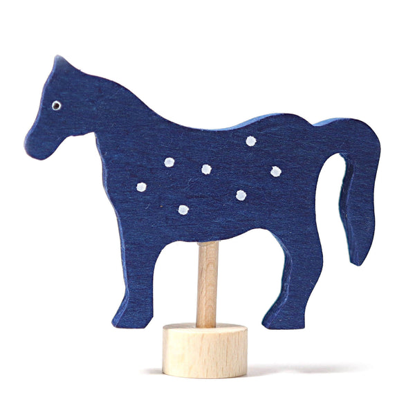 Wooden Figure - Blue Horse