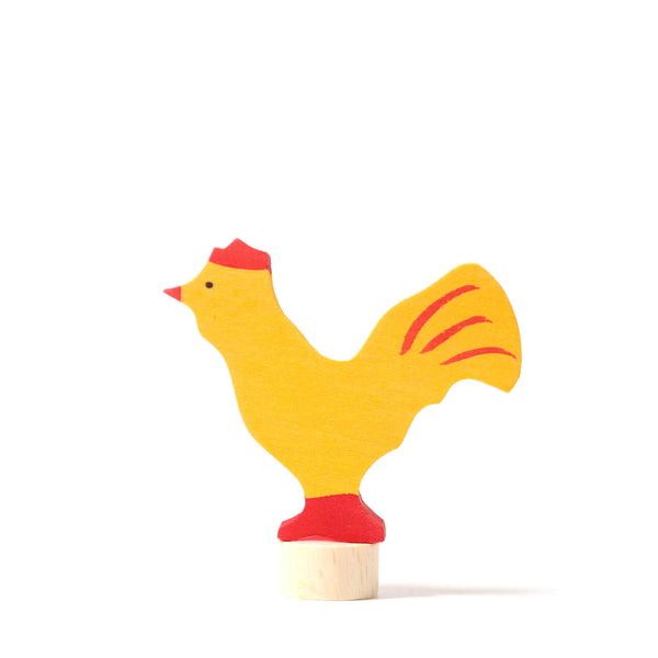 Wooden Figure - Yellow Rooster