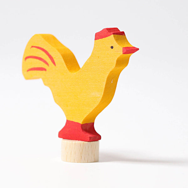 Wooden Figure - Yellow Rooster