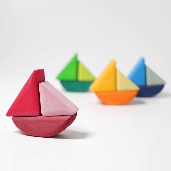 Rolling Boats Wooden Stacking Blocks