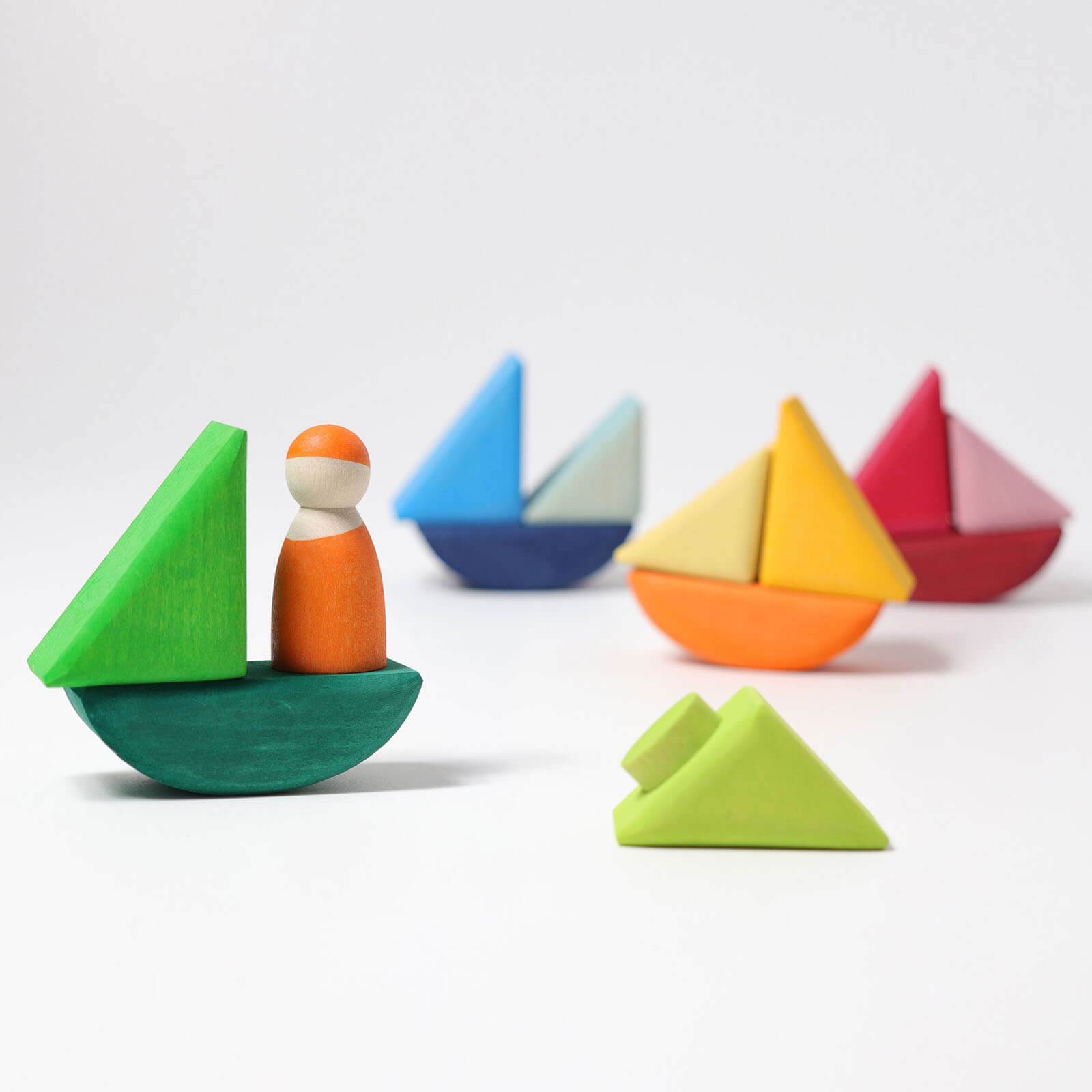 Rolling Boats Wooden Stacking Blocks