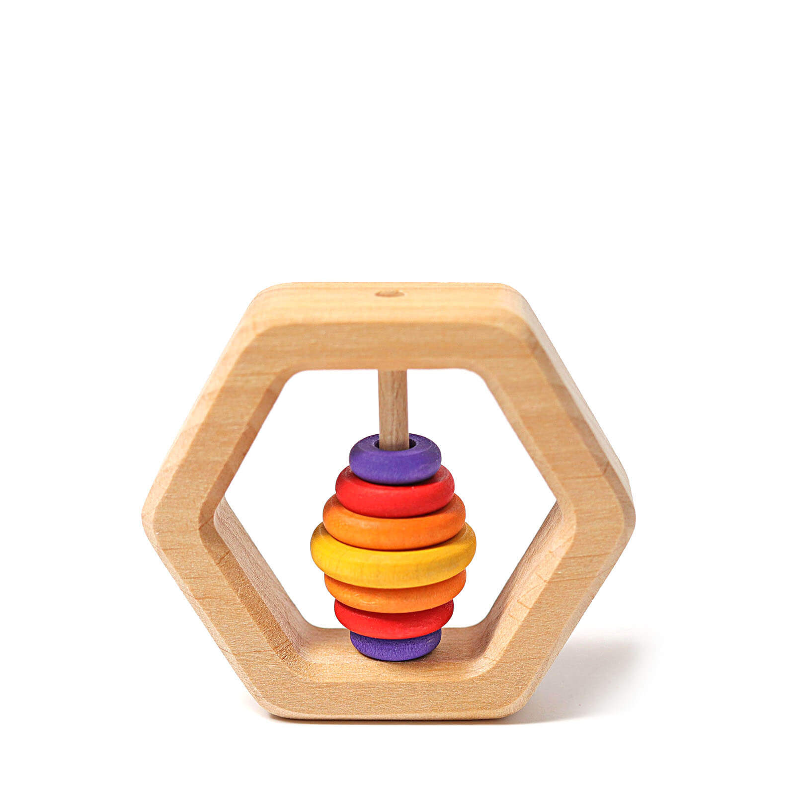 Wooden Rattle - Hexagonal