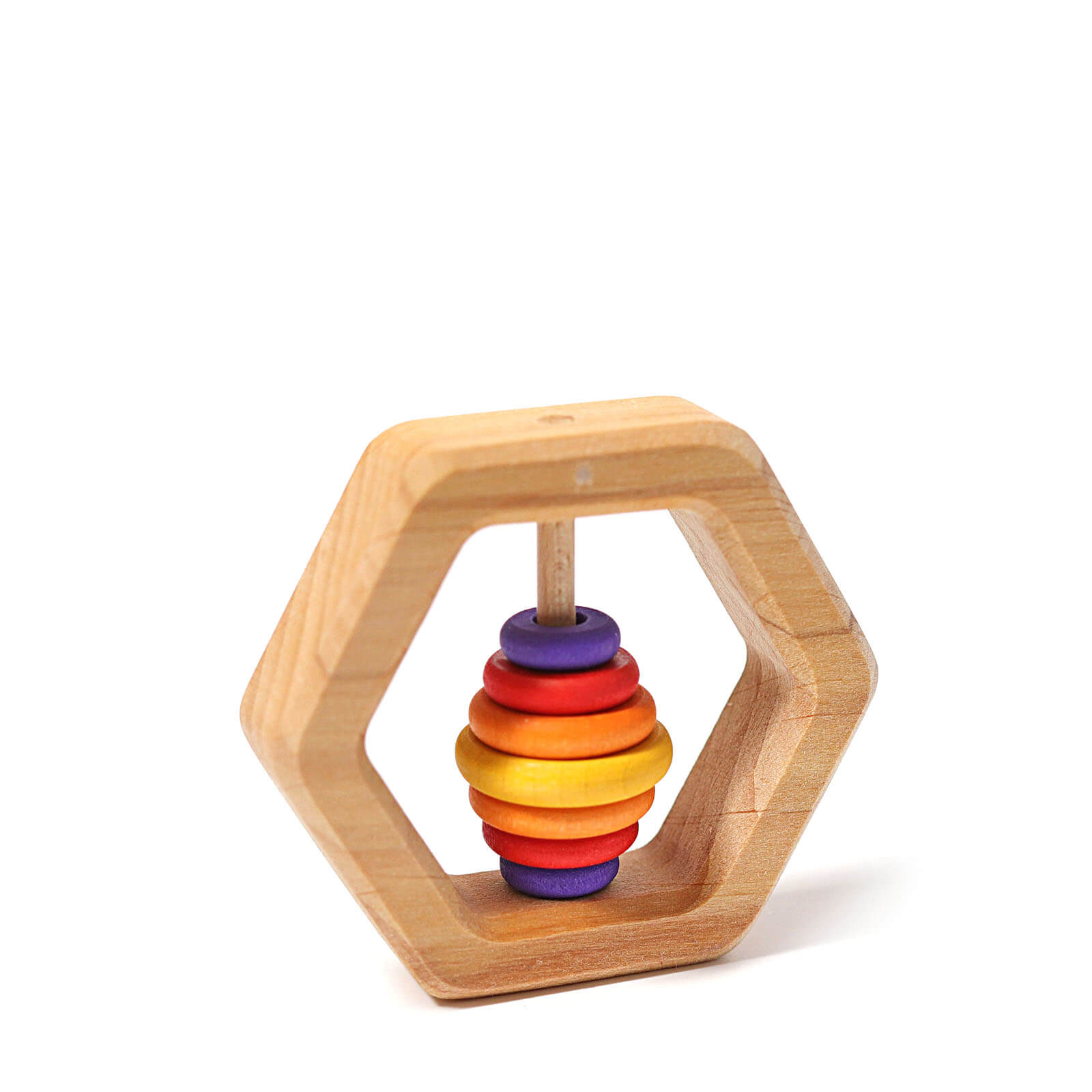 Wooden Rattle - Hexagonal