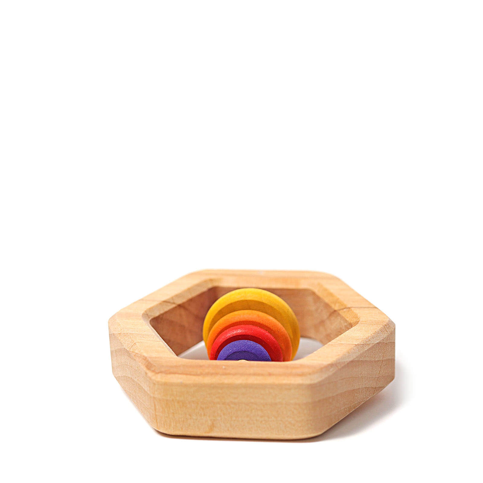 Wooden Rattle - Hexagonal