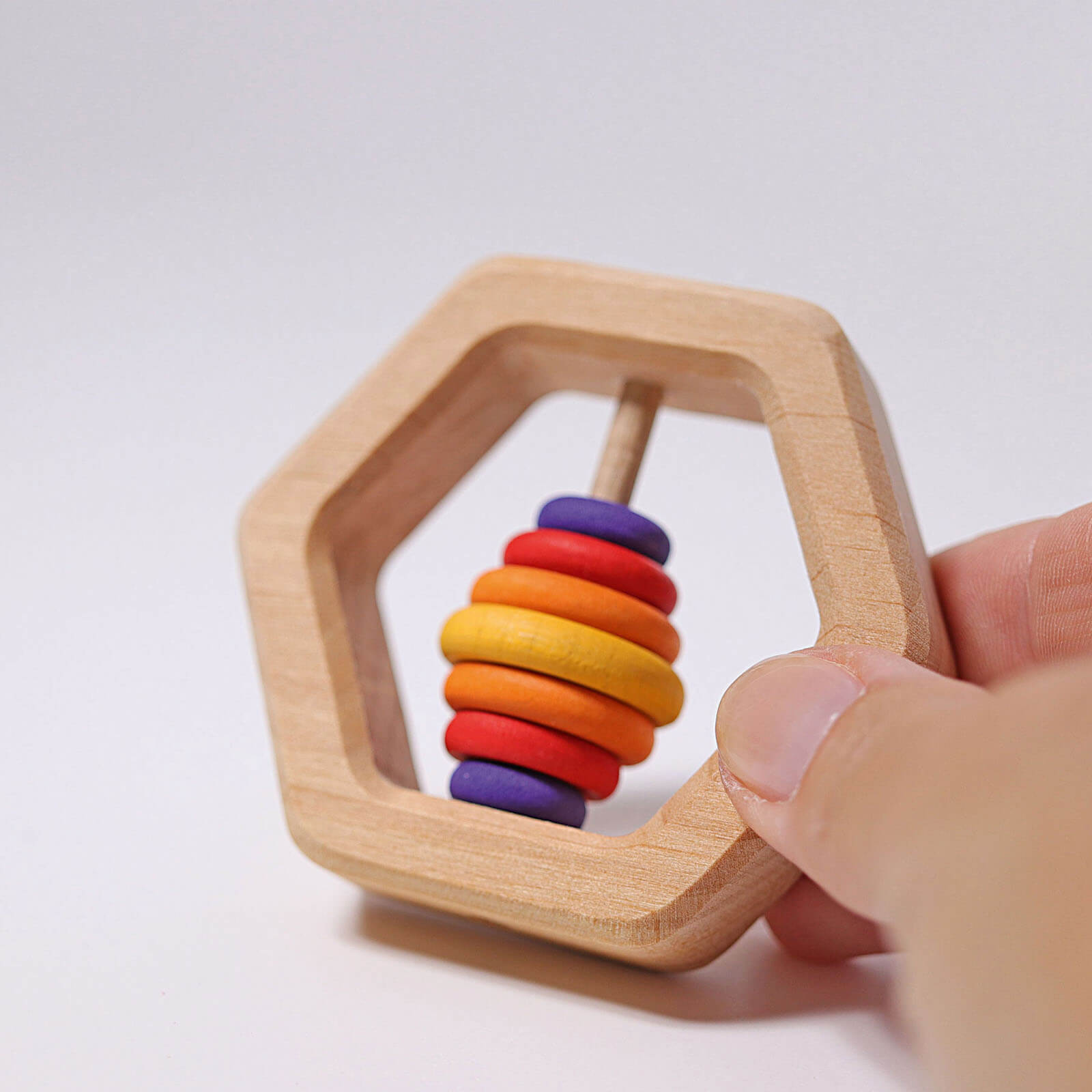 Wooden Rattle - Hexagonal