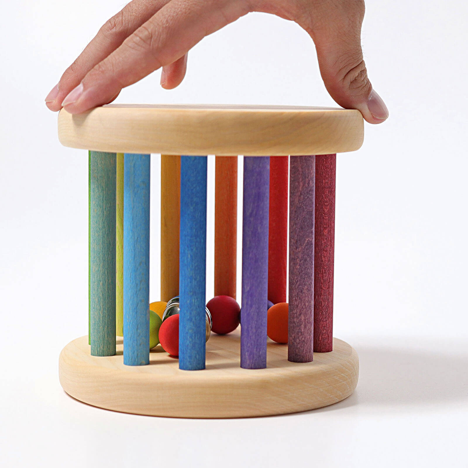 Wooden Rainbow Rolling Wheel