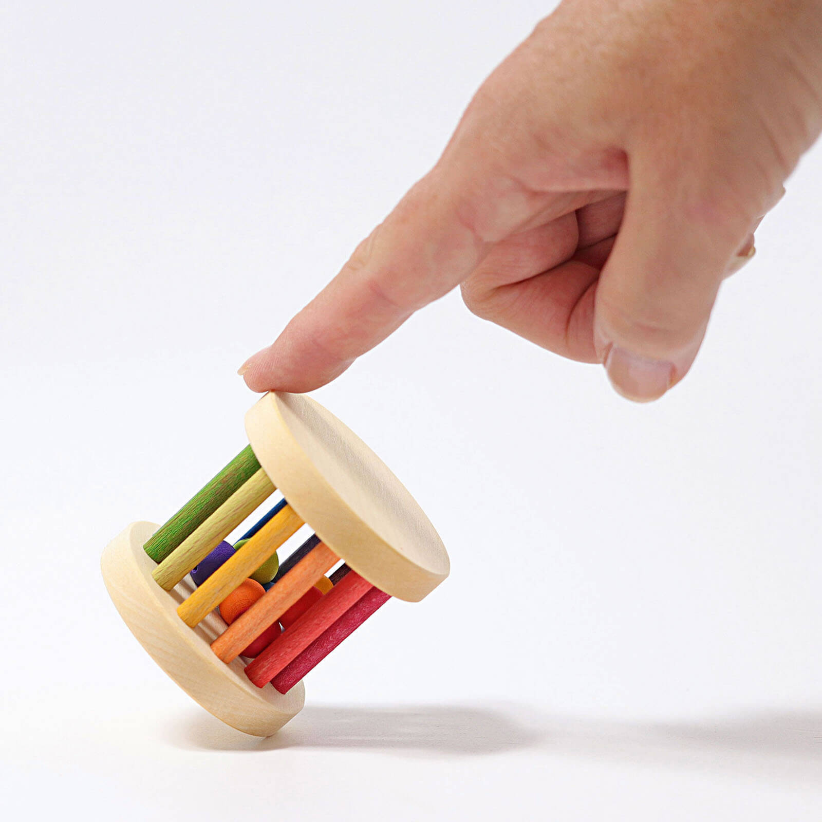 Wooden Mini Rainbow Rolling Wheel