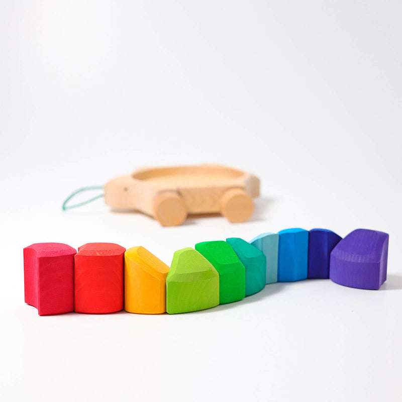 Wooden Pull Along - Rainbow Turtle Puzzle