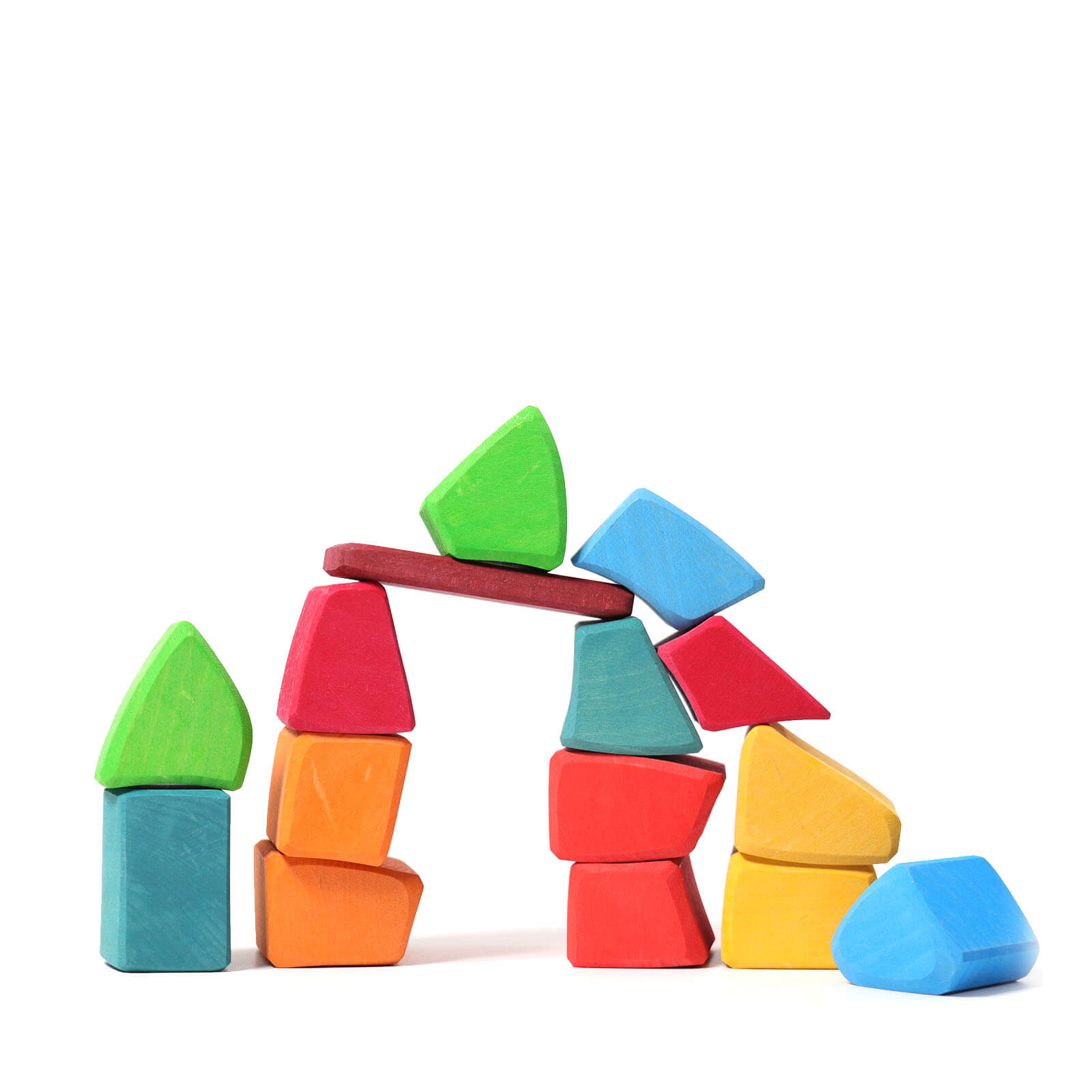 Wooden Coloured Waldorf Building Blocks