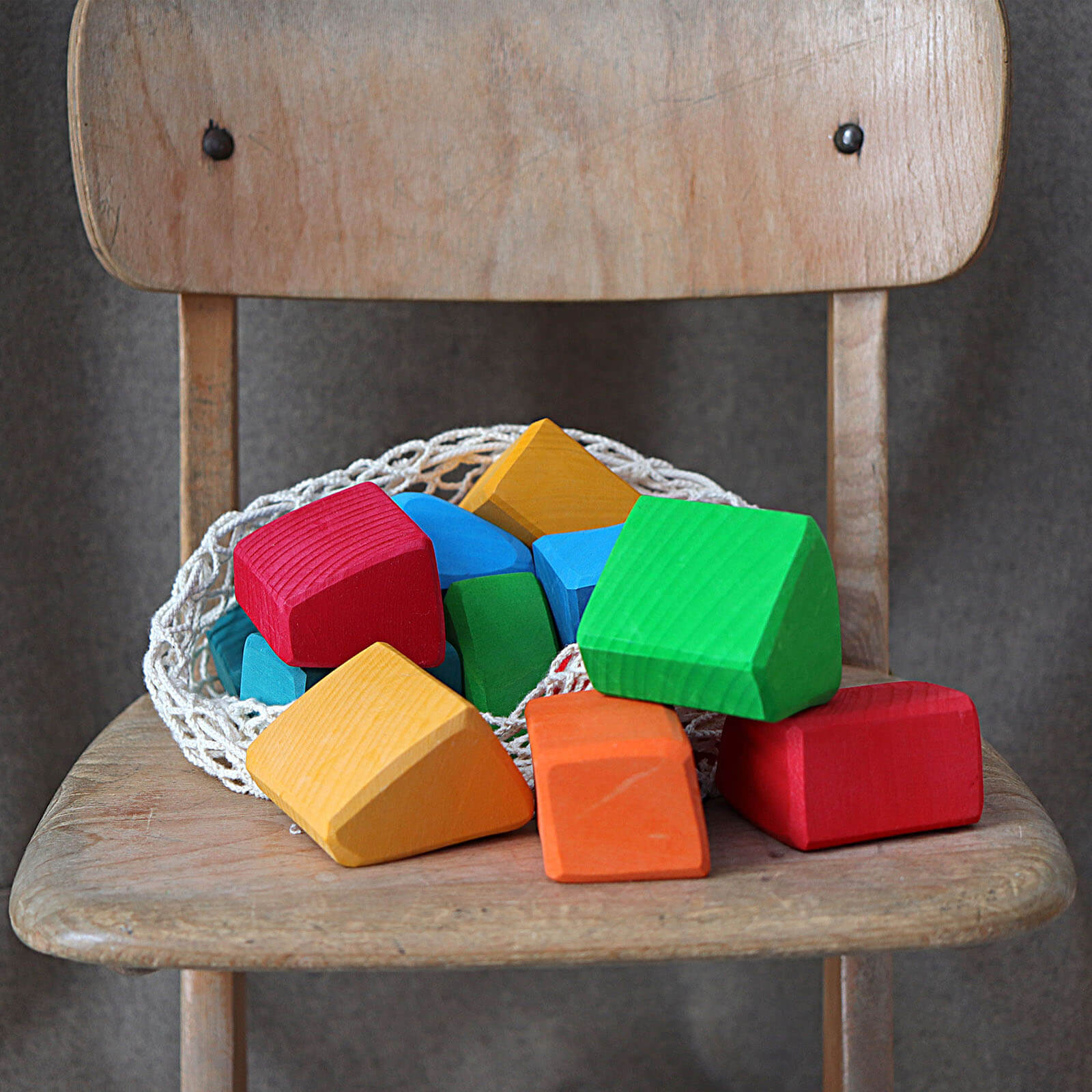 Wooden Coloured Waldorf Building Blocks