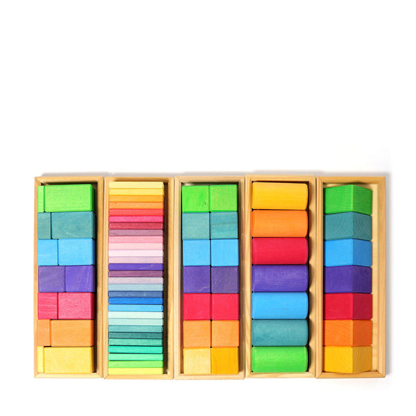 Wooden Shapes and Colours Building Blocks