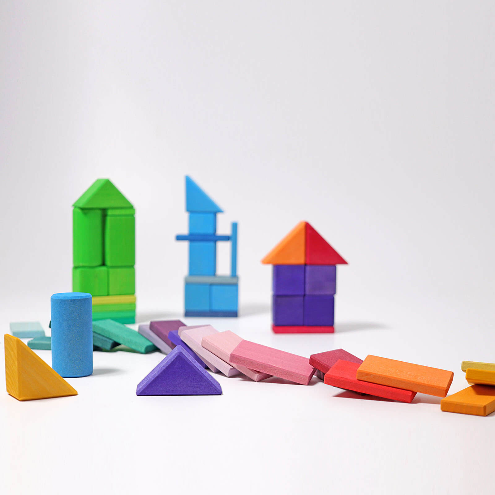 Wooden Shapes and Colours Building Blocks