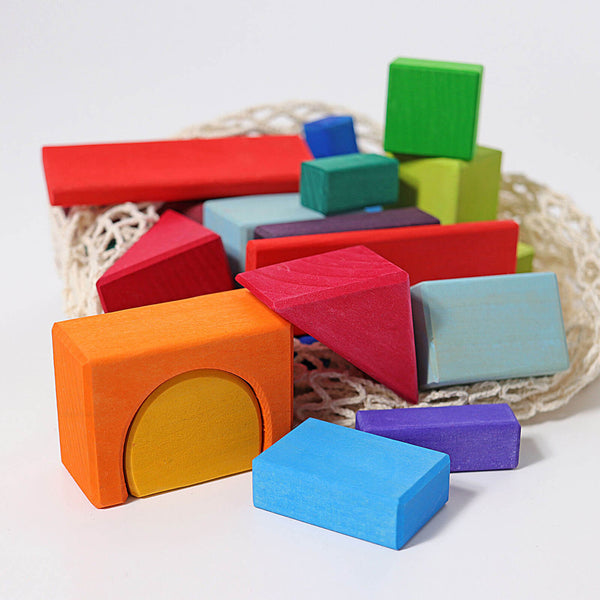 30 Coloured Geo Blocks Building Blocks