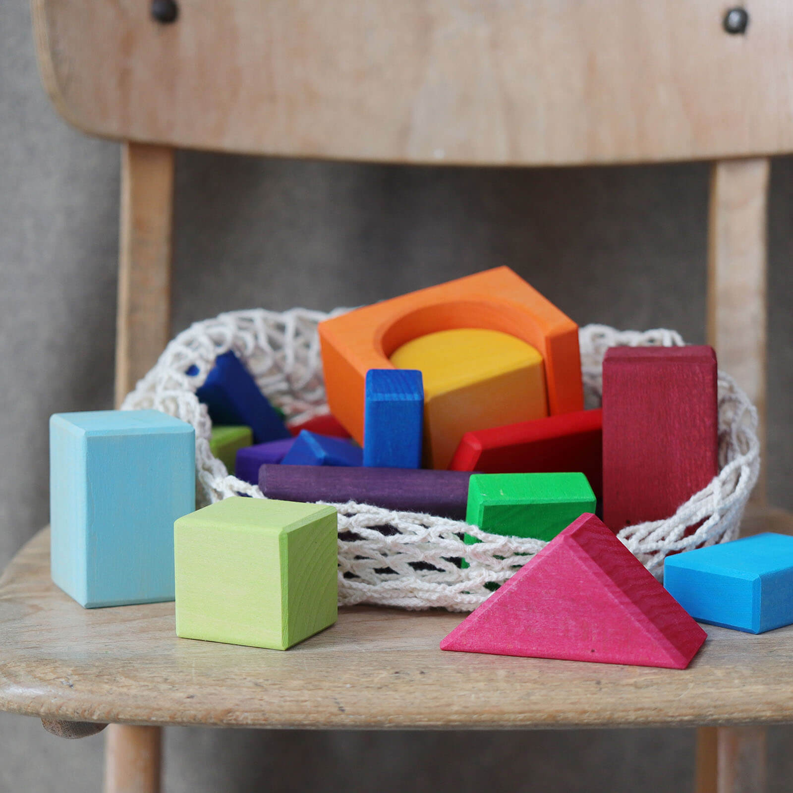 30 Coloured Geo Blocks Building Blocks