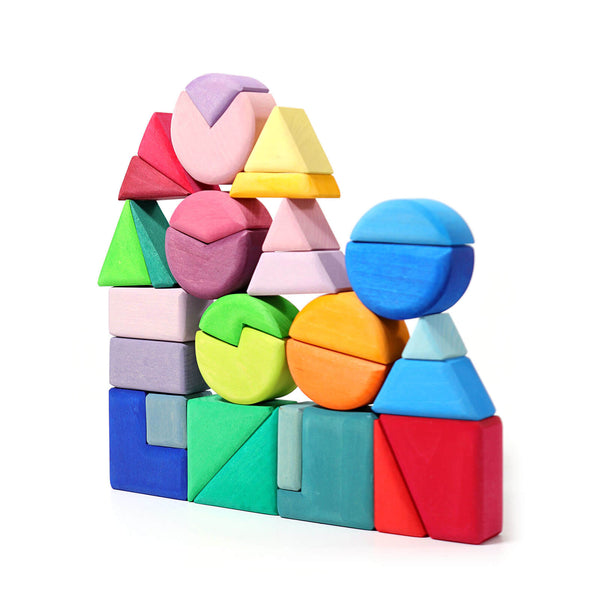 Coloured Triangles Squares Circles Building Blocks