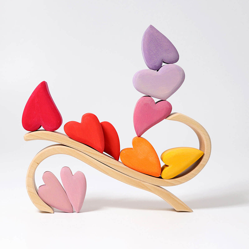 Wooden Red Hearts