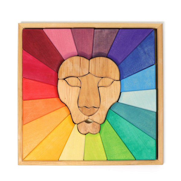 Coloured Building Block Set - Rainbow Lion